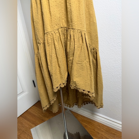 Anthropologie Maeve High-Low Strapless Gold Mustard Midi Dress XS - Picture 3 of 16